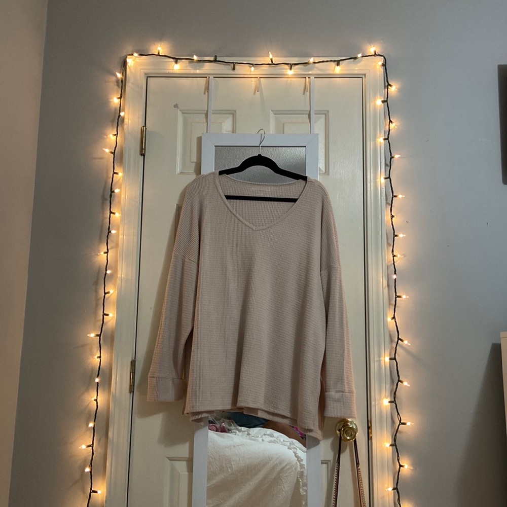 Brushed waffle knit tunic